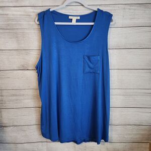 Emaline 1X blue sleeveless tank top NWT